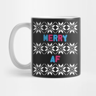 Merry AF - Pink Blue White Mug